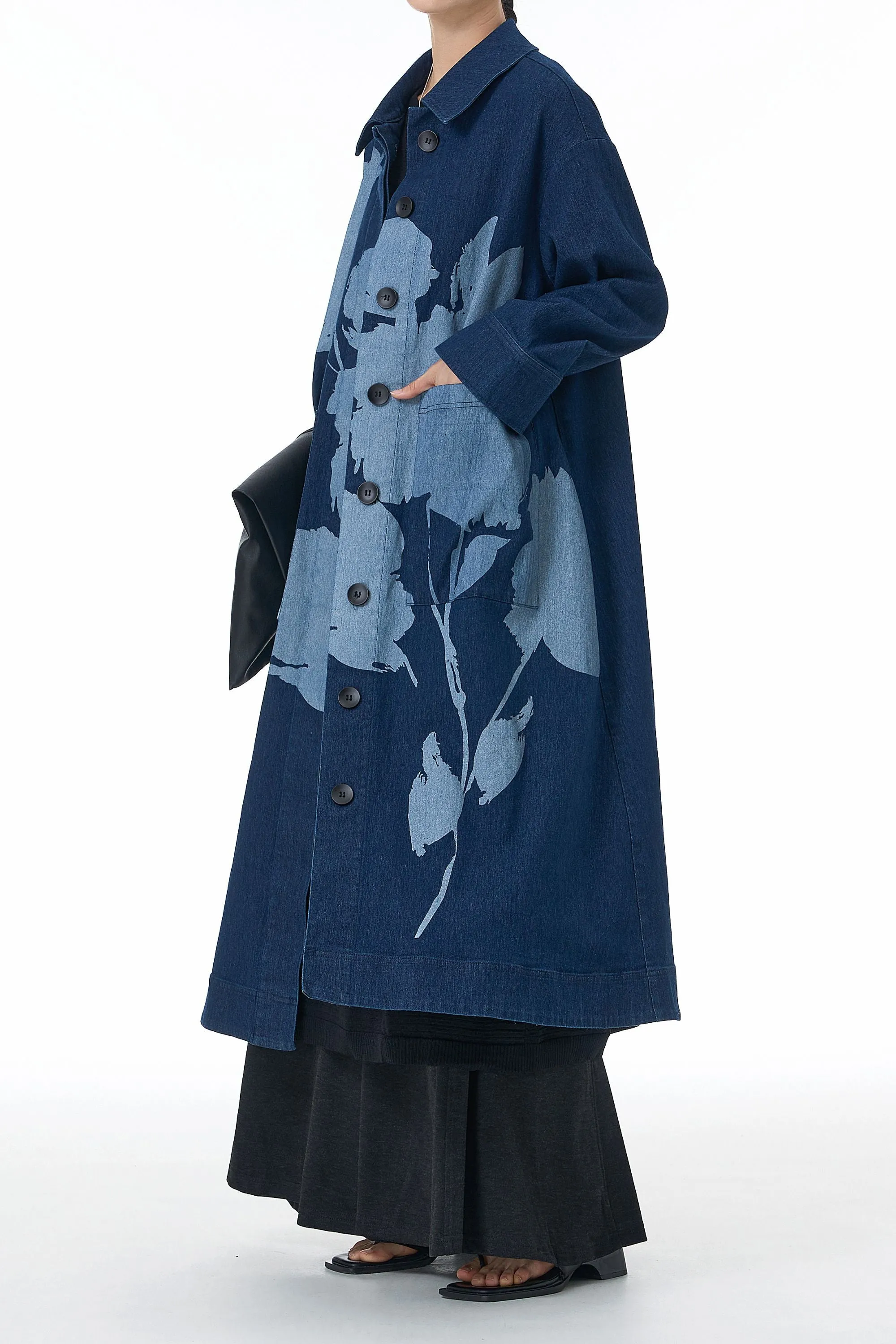 ﻿Ink & Ash Blue Trench Coat