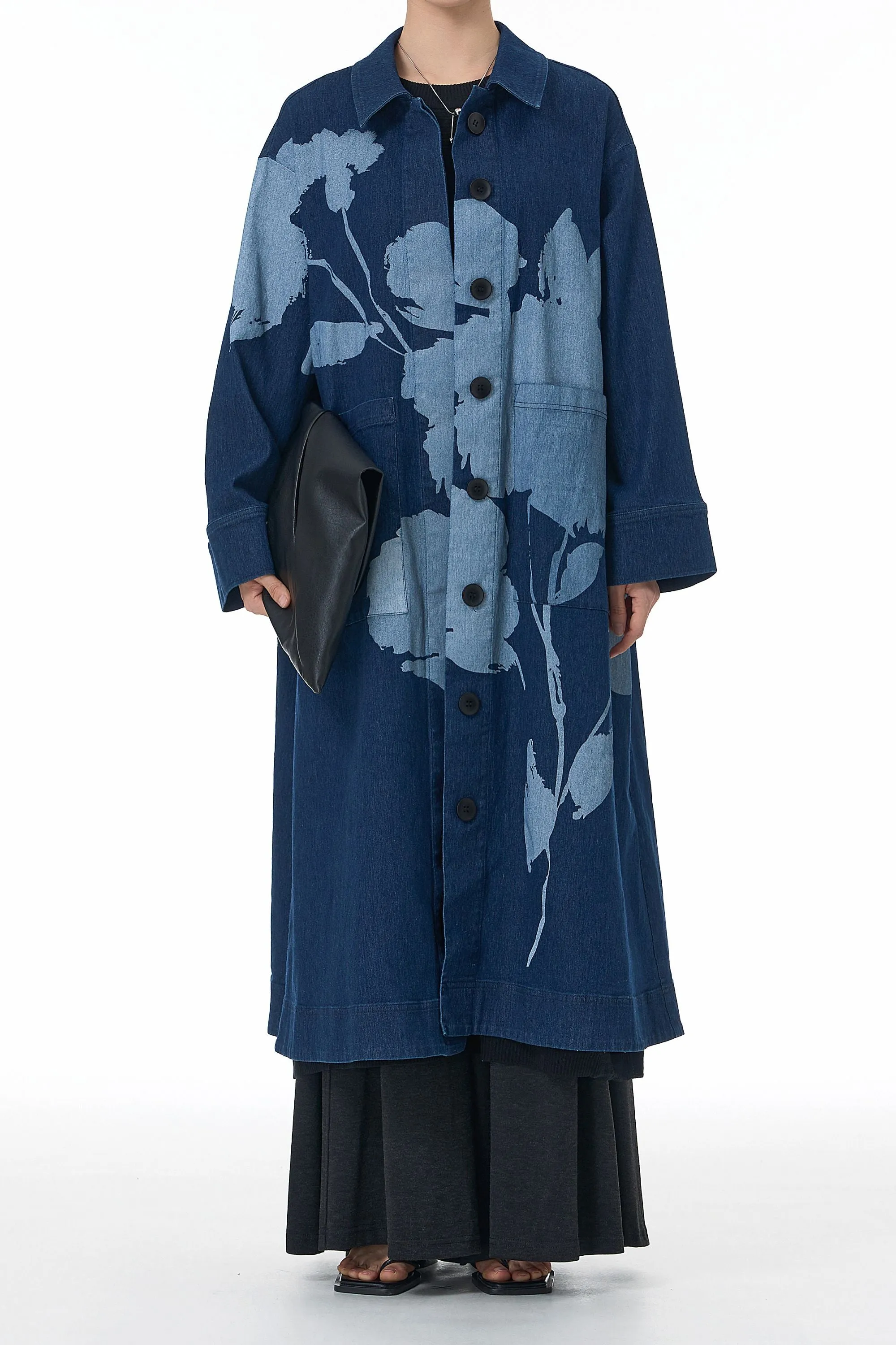 ﻿Ink & Ash Blue Trench Coat