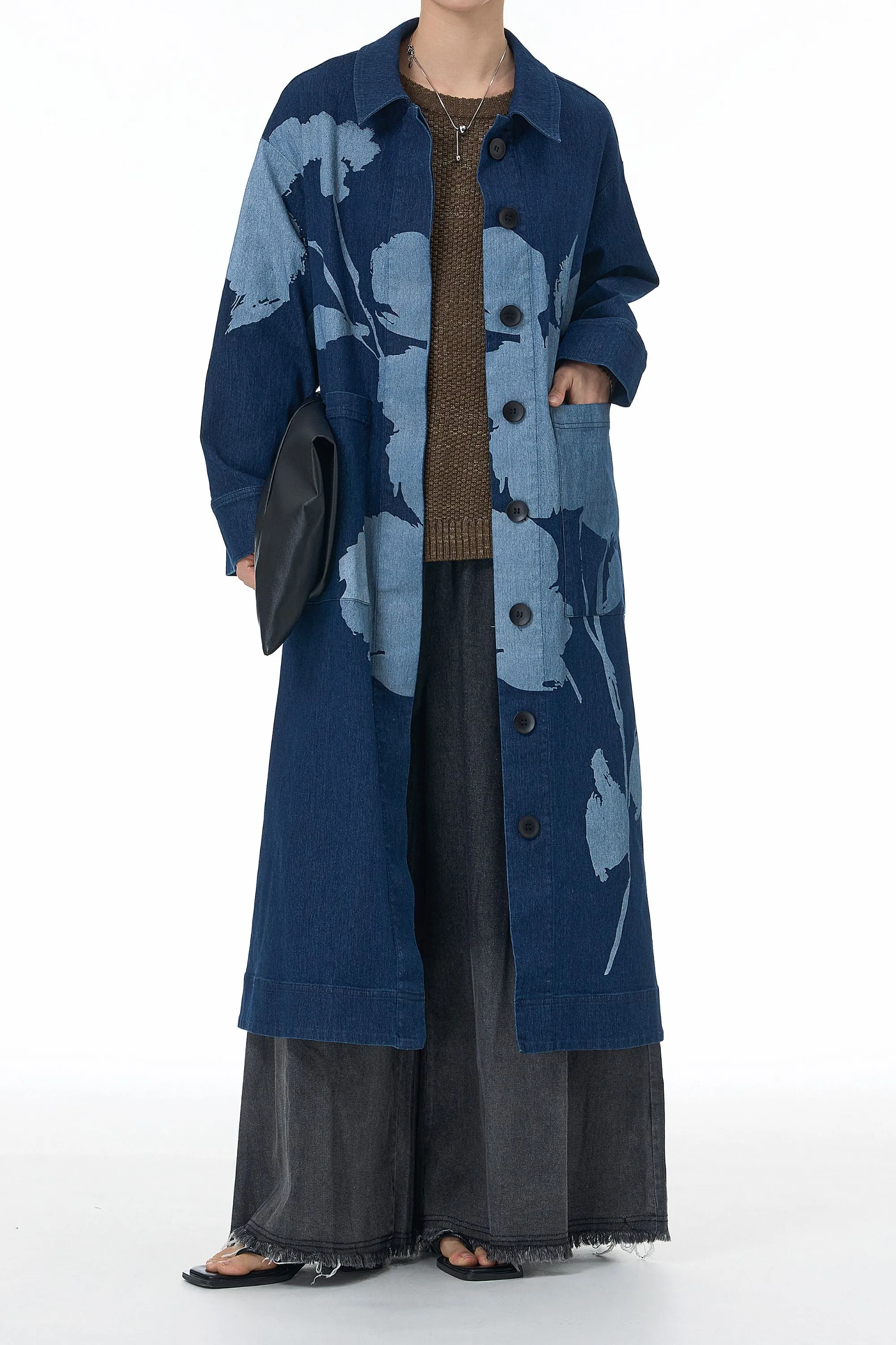 ﻿Ink & Ash Blue Trench Coat