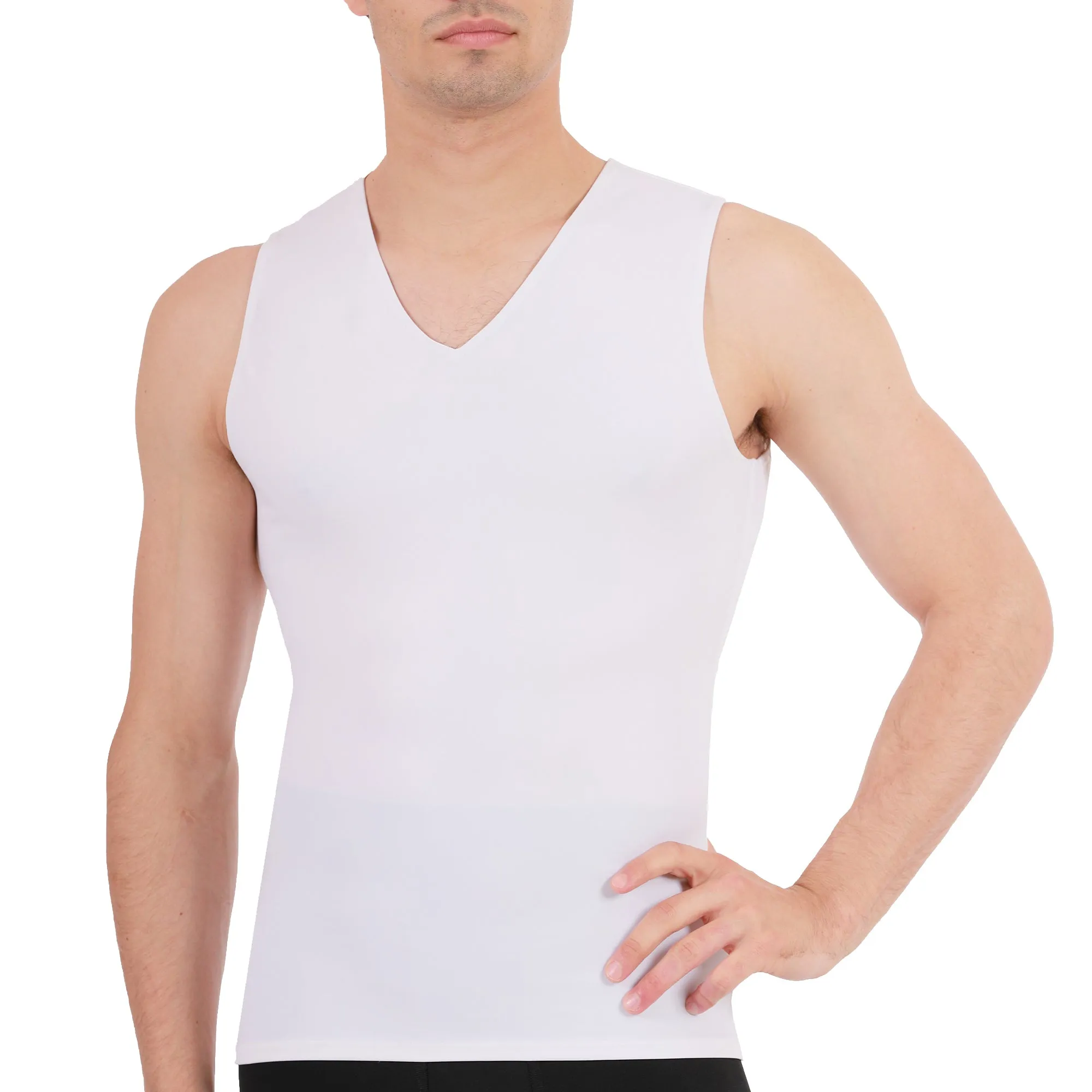 Insta Slim Medium Compression Sleeveless V-Neck Tank 2VAT0N1