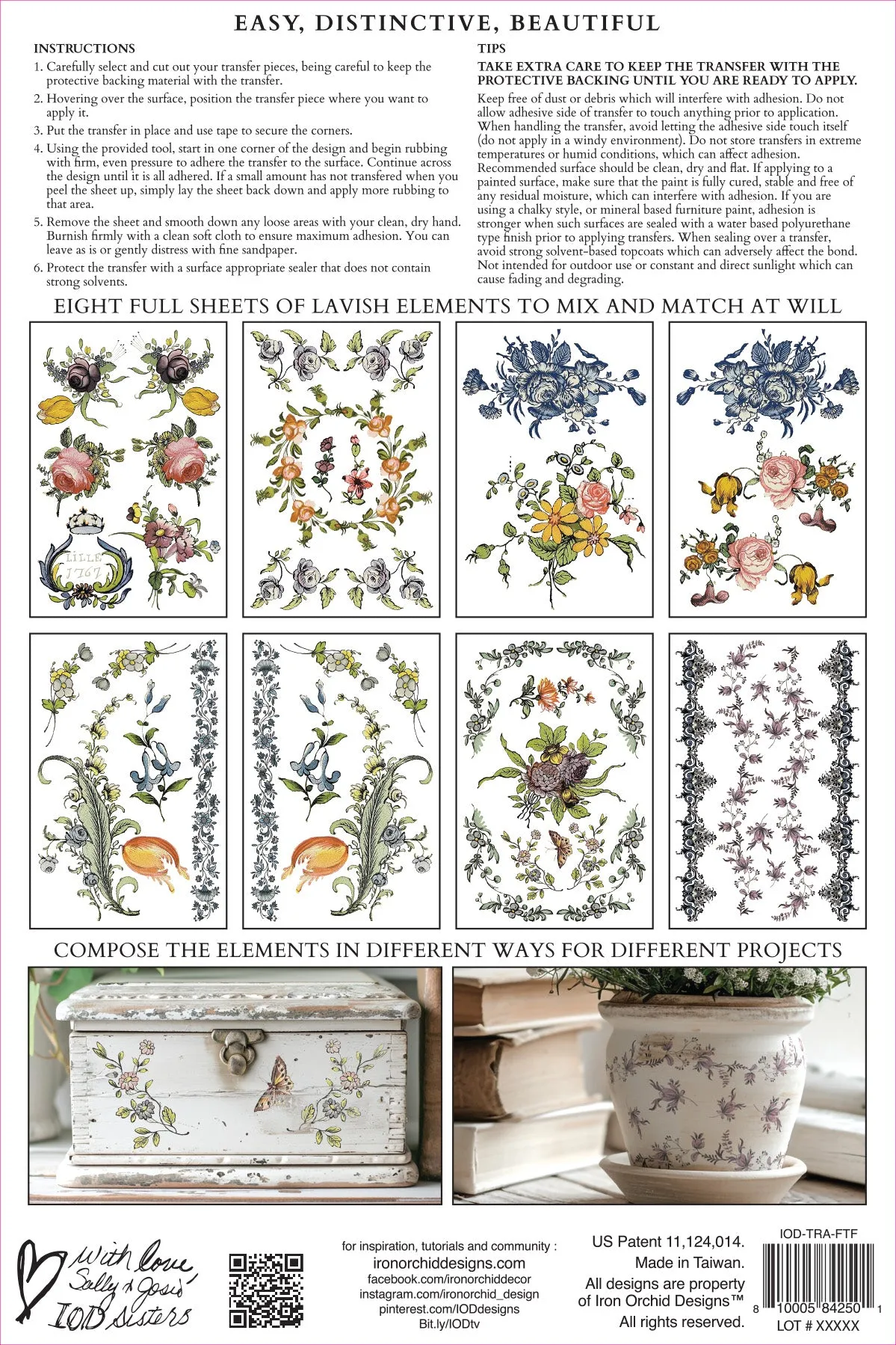 Iron Orchid Designs - Fairytale Florals - Furniture Decor Transfer Pad