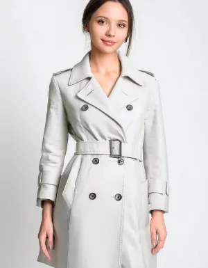 Ivory Textured Trench Coats