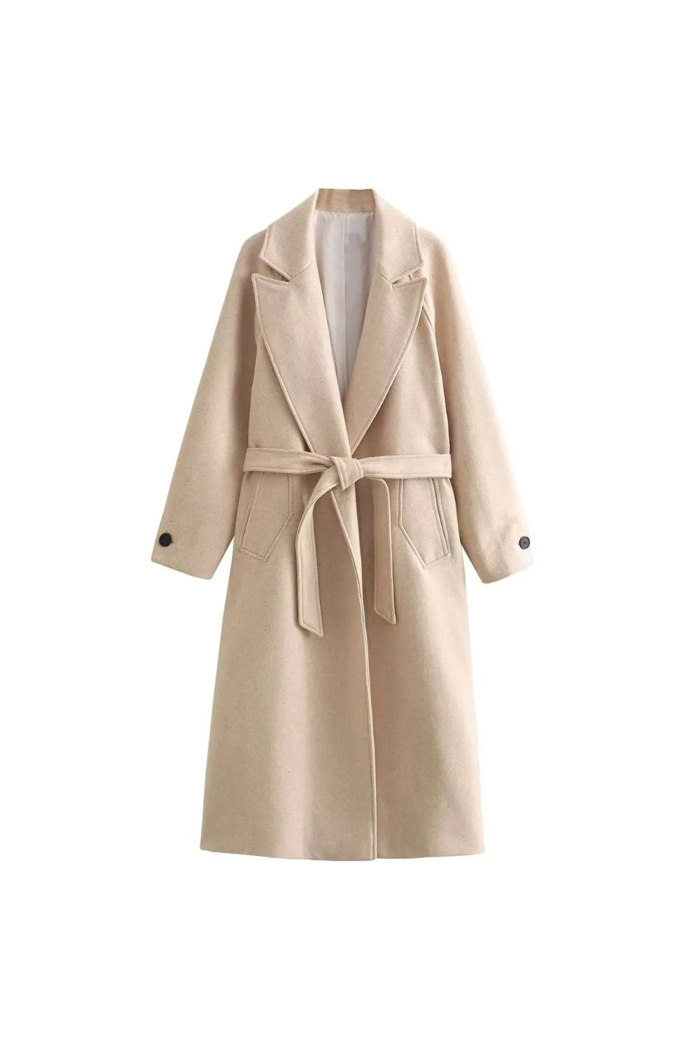 'Jade' Belted Woolen Trench Coat