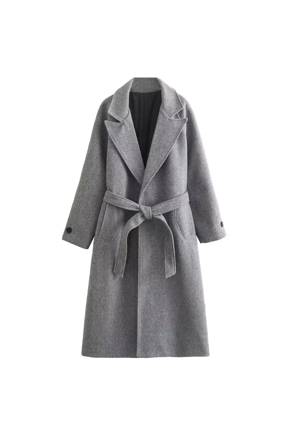 'Jade' Belted Woolen Trench Coat