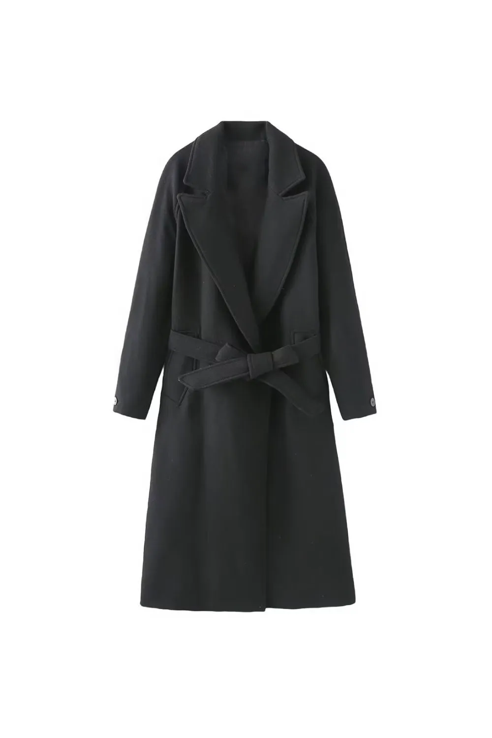 'Jade' Belted Woolen Trench Coat