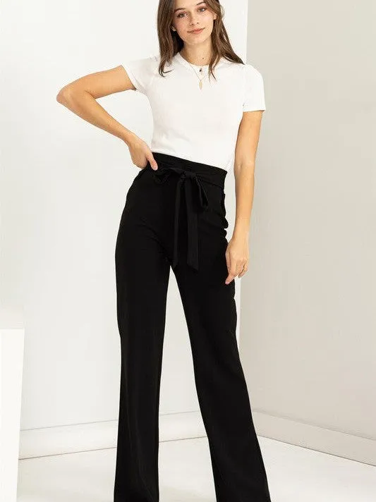 Keep the Dream Alive High Waisted Tie Front Flared Pants