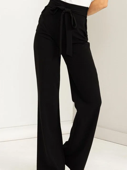 Keep the Dream Alive High Waisted Tie Front Flared Pants