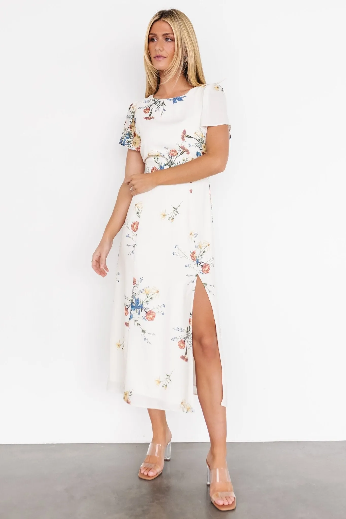 Kirsten Midi Dress | Cream Floral