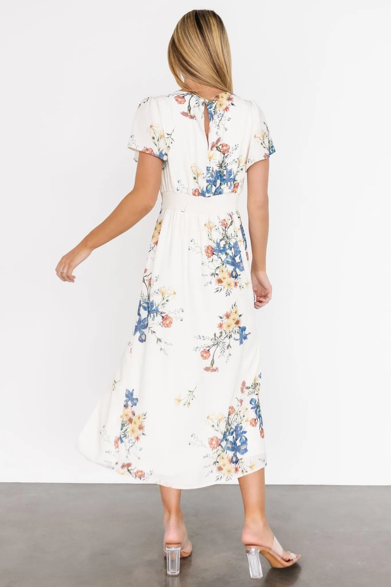 Kirsten Midi Dress | Cream Floral