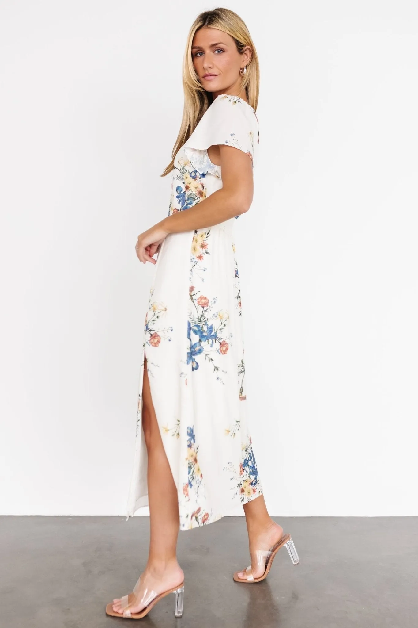 Kirsten Midi Dress | Cream Floral