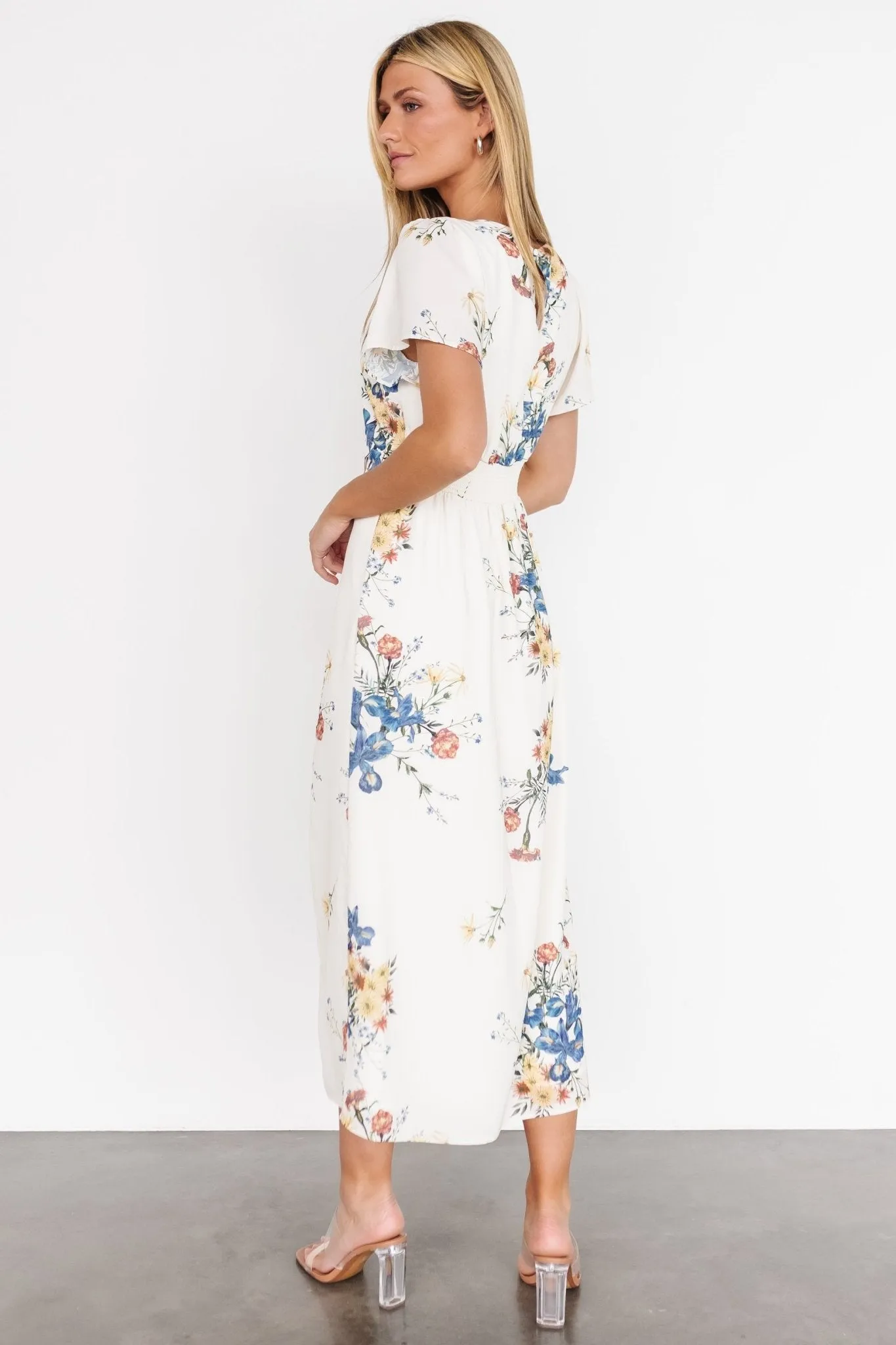 Kirsten Midi Dress | Cream Floral