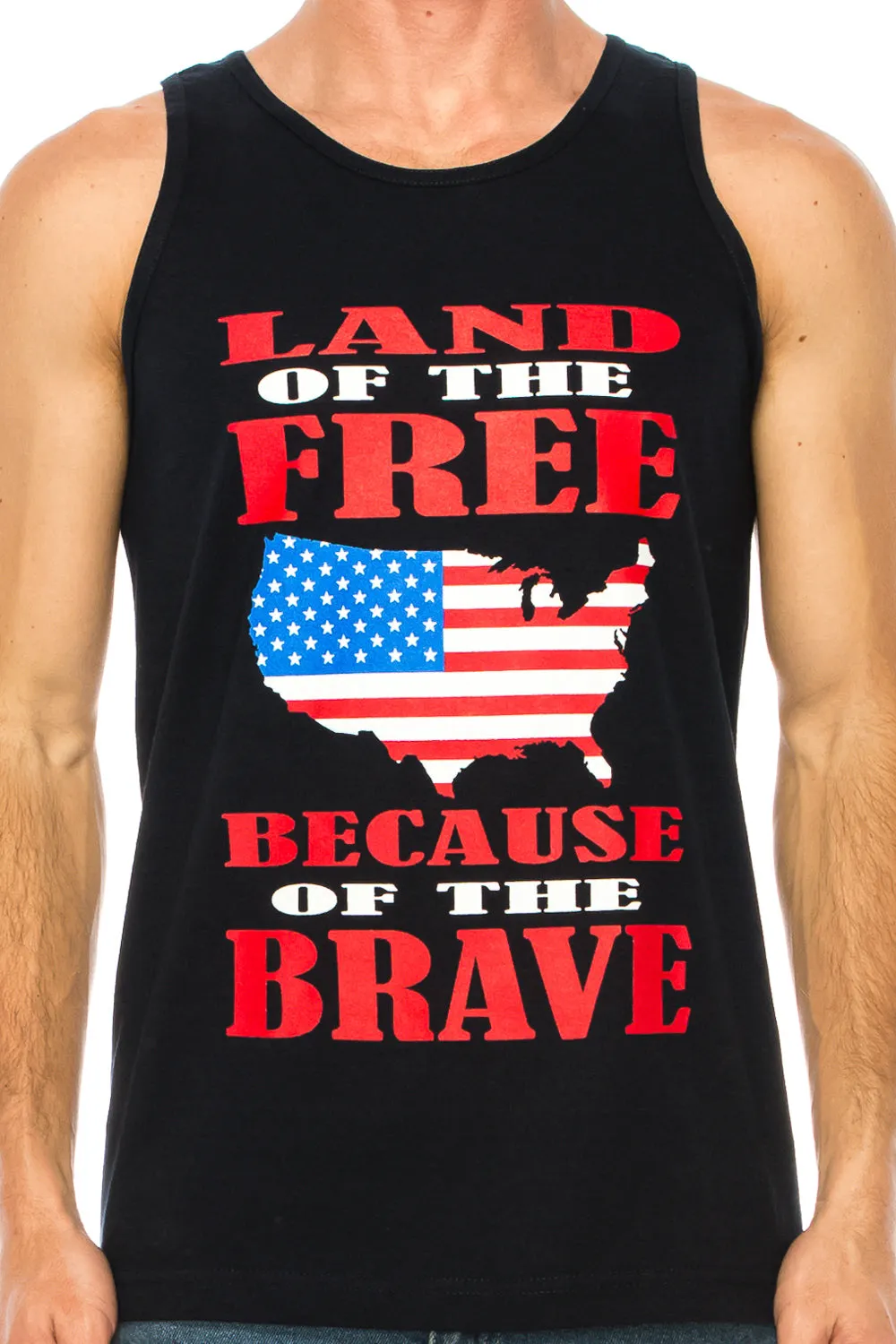 LAND OF THE FREE BECAUSE OF THE BRAVE MEN'S TANK