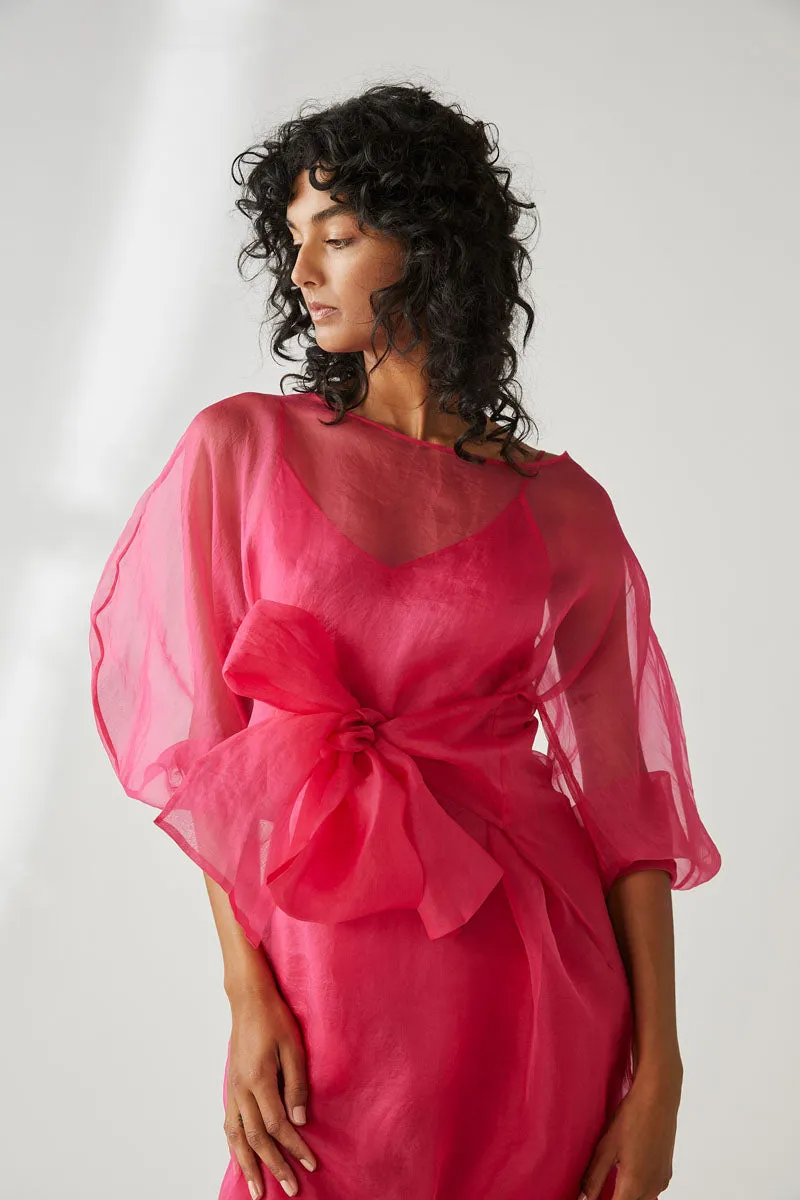 LIBA ORGANZA DRESS - MAGENTA