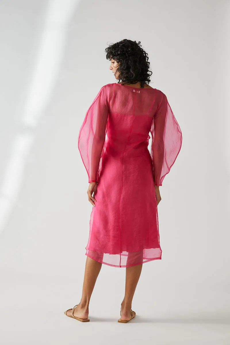 LIBA ORGANZA DRESS - MAGENTA