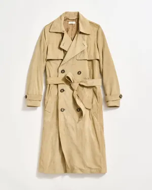 Long Suede Trench Coat