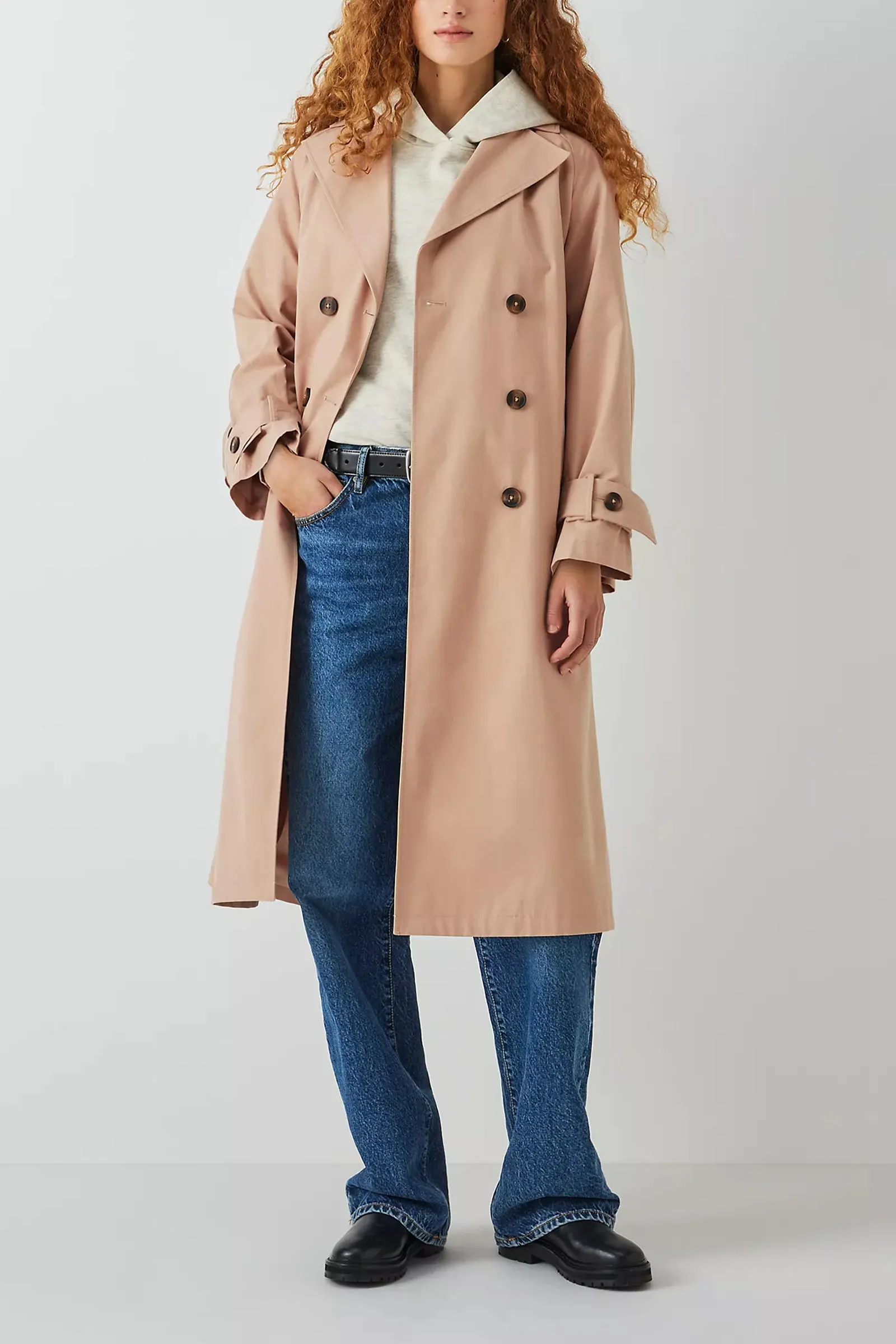 Longline Trench Coat, Stone