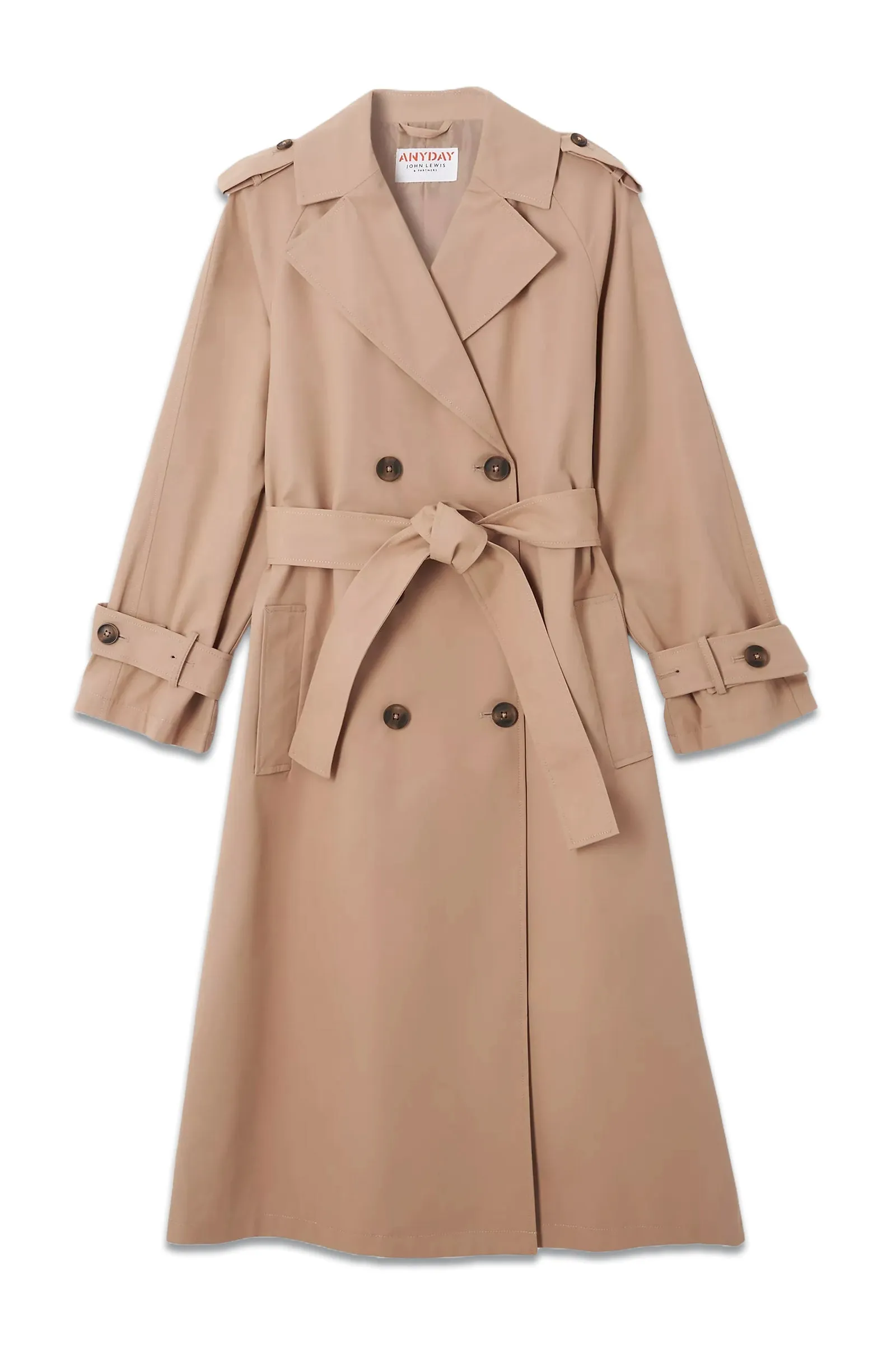 Longline Trench Coat, Stone