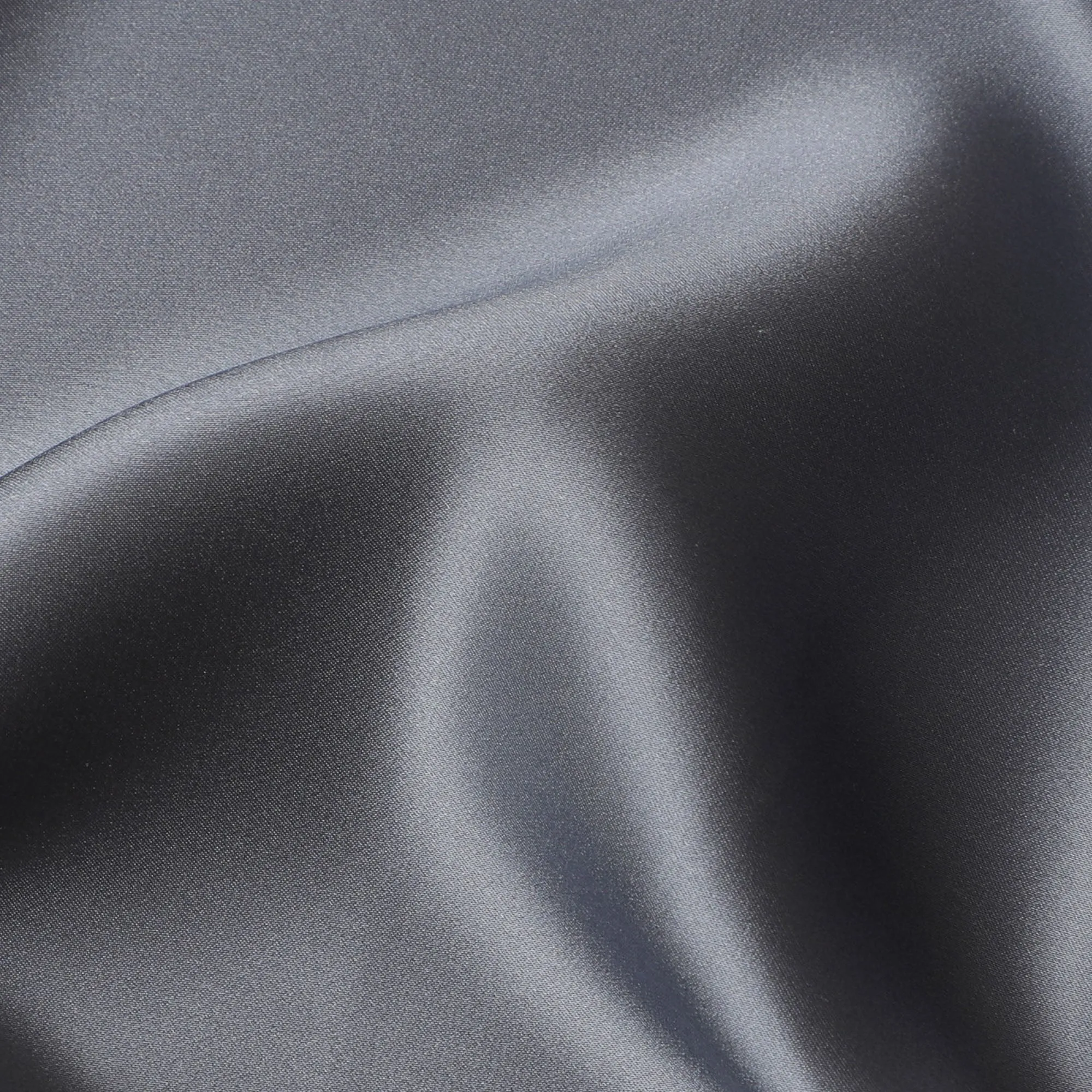 Luxurious Charcoal Grey Pure Silk Satin Fabric, 110 cm Width-20076