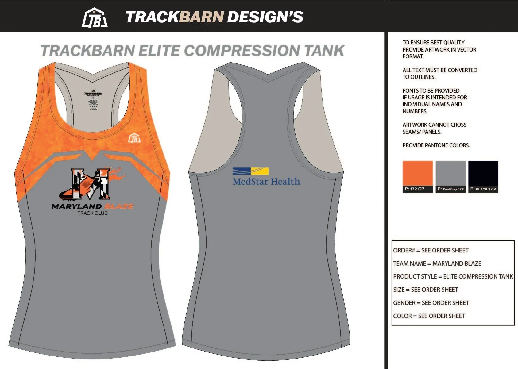 Maryland-Blaze- Mens Track Compression Tank