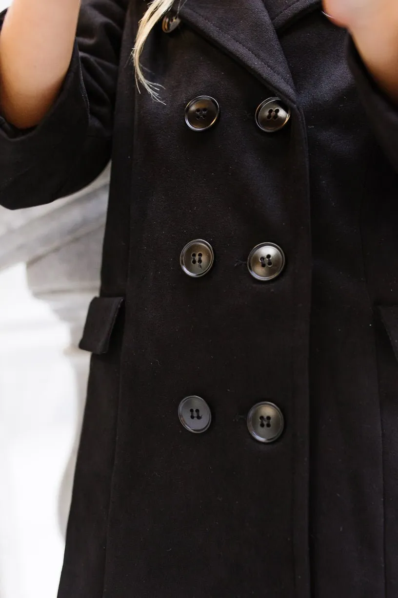 Mini Tabitha Coat in Black Suede - FINAL SALE