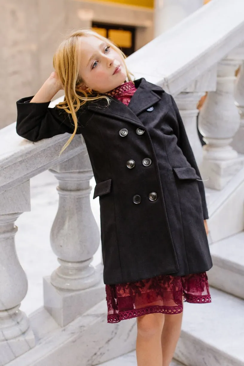 Mini Tabitha Coat in Black Suede - FINAL SALE