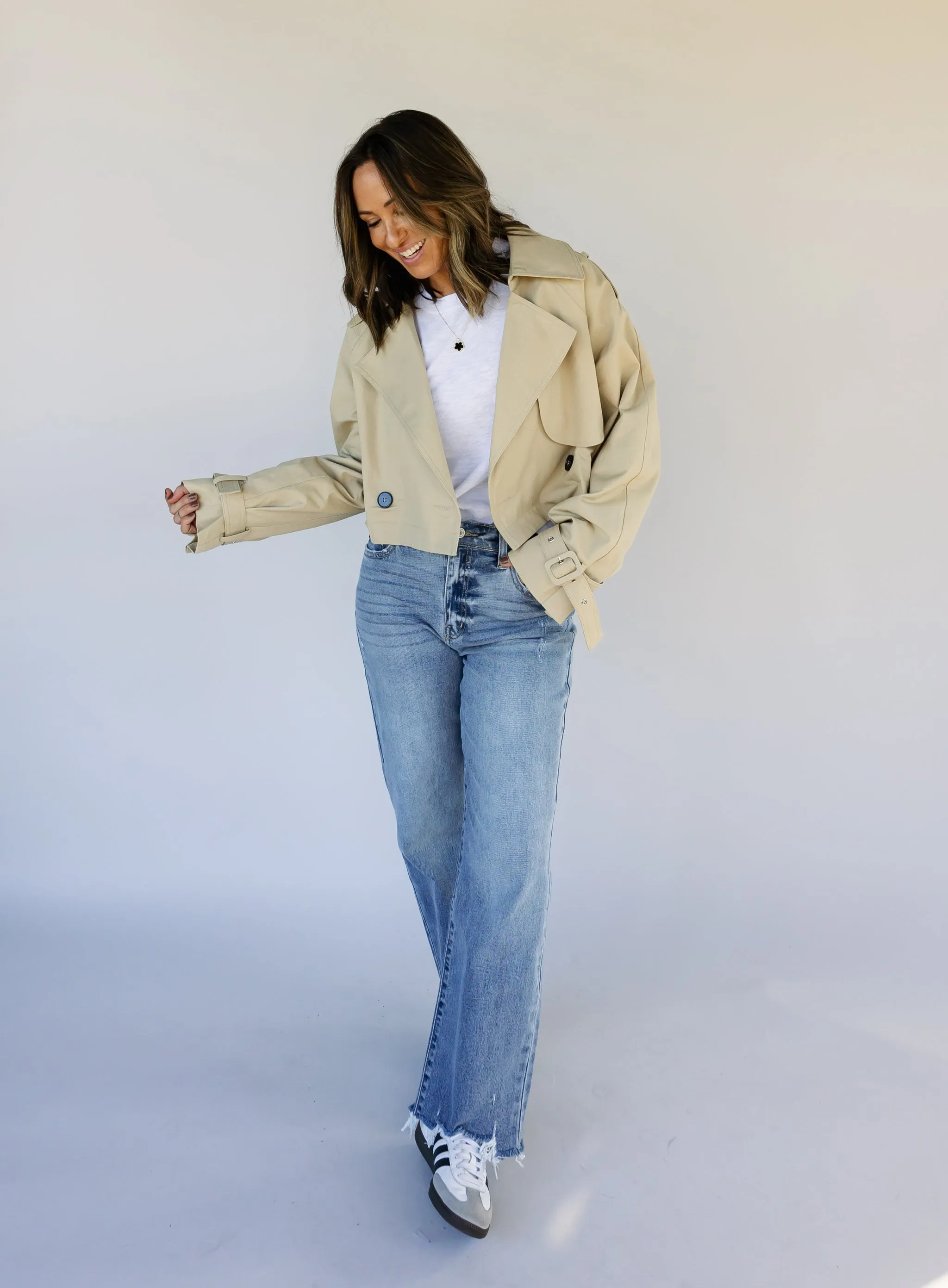 Molly Cropped Trench Coat - Final Sale