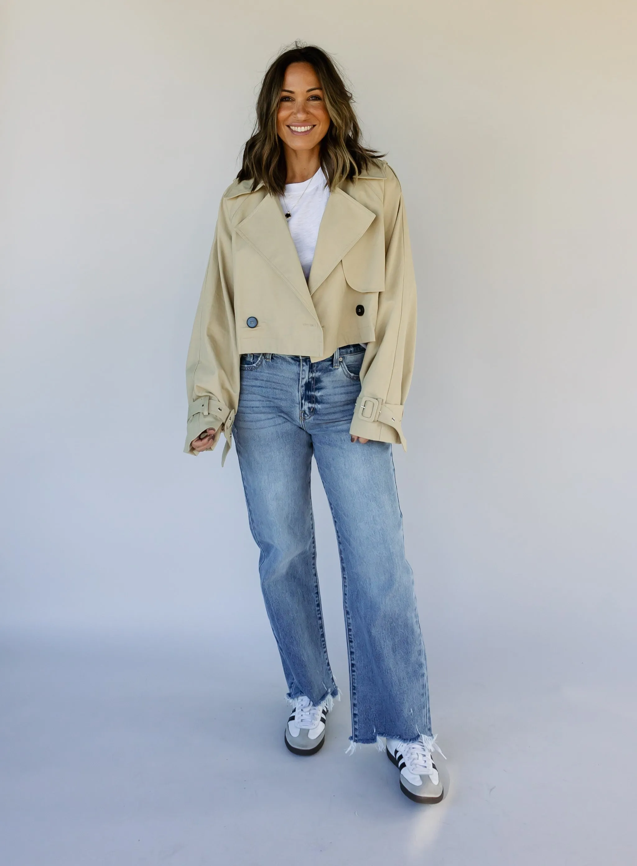 Molly Cropped Trench Coat - Final Sale