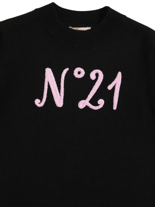 N°21   Logo intarsia wool blend knit dress 