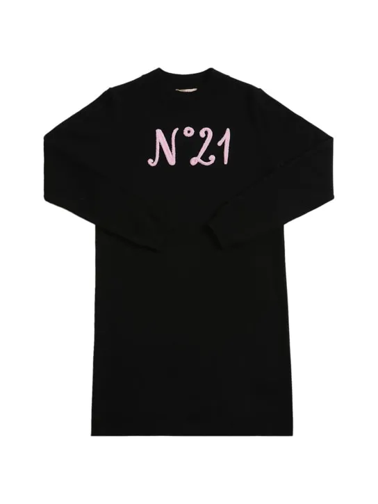 N°21   Logo intarsia wool blend knit dress 