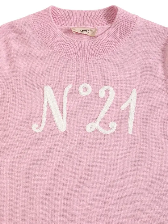 N°21   Logo intarsia wool blend knit dress 