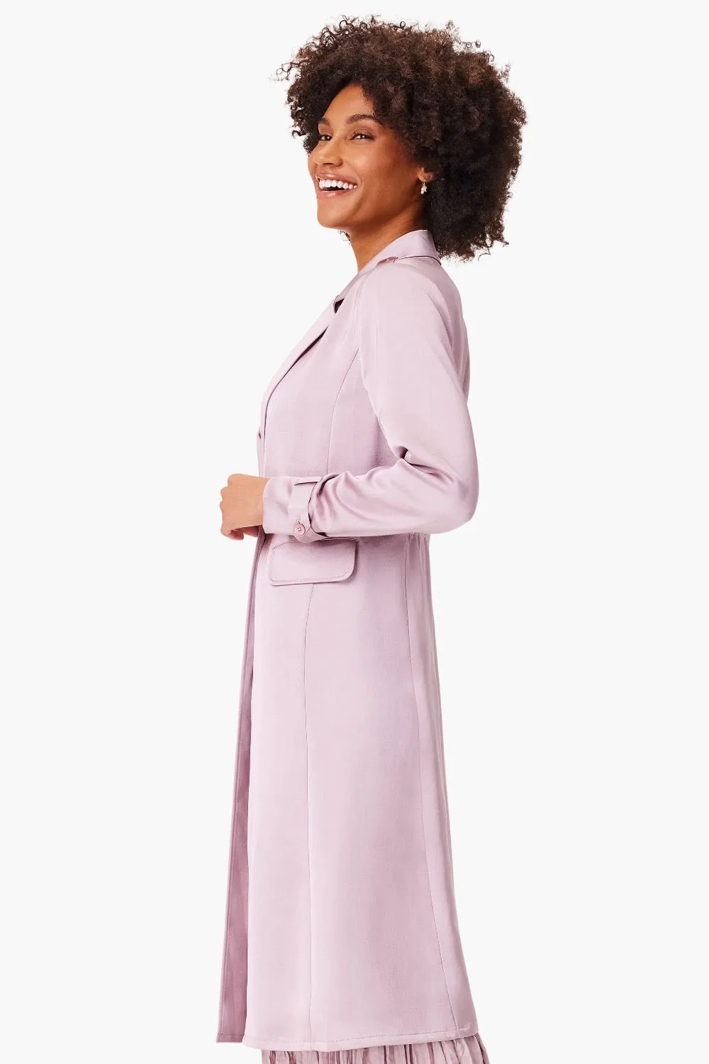 NIC ZOE Blushed Khaki Chic Eve Long Sleeve Trench Coat S241509