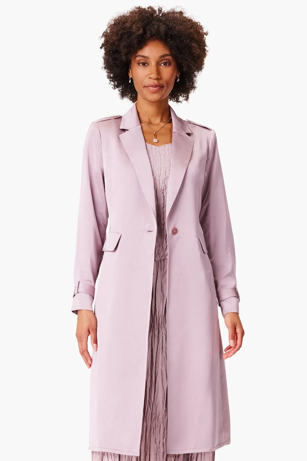 NIC ZOE Blushed Khaki Chic Eve Long Sleeve Trench Coat S241509