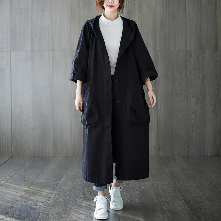 Oversize Hooded Trench Coat