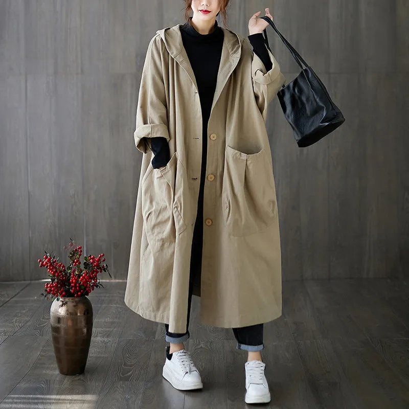 Oversize Hooded Trench Coat