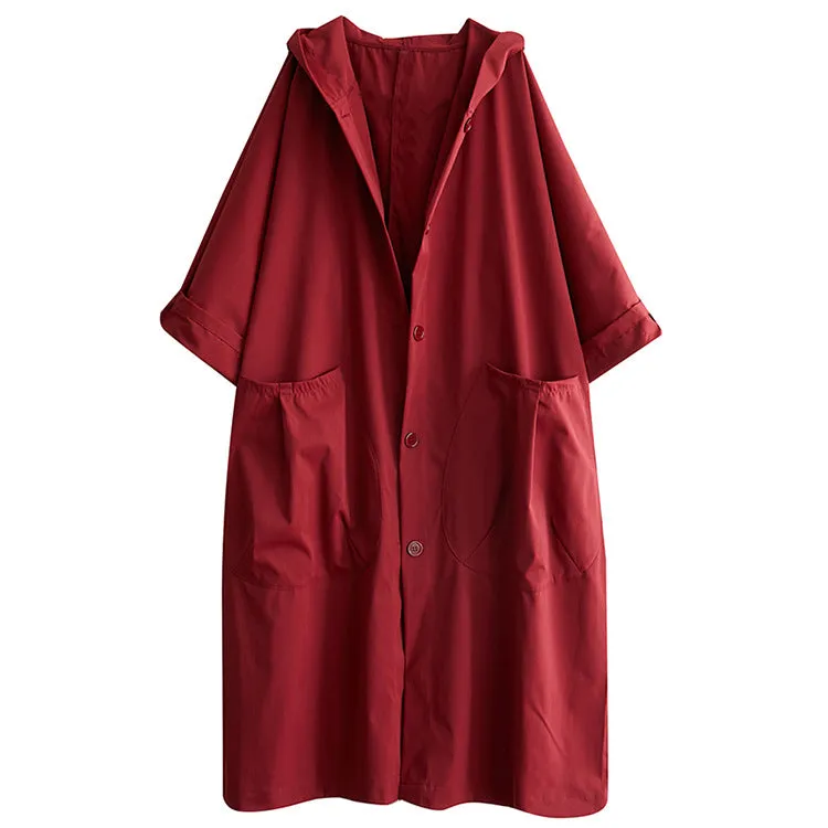 Oversize Hooded Trench Coat