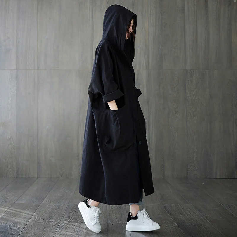 Oversize Hooded Trench Coat