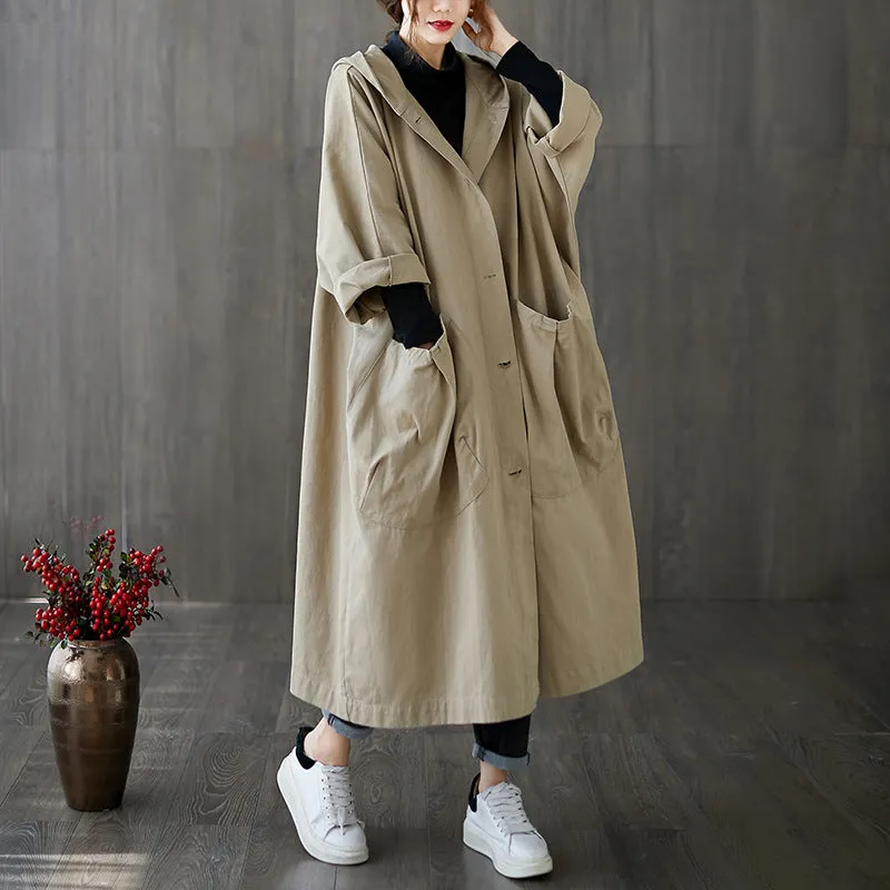 Oversize Hooded Trench Coat