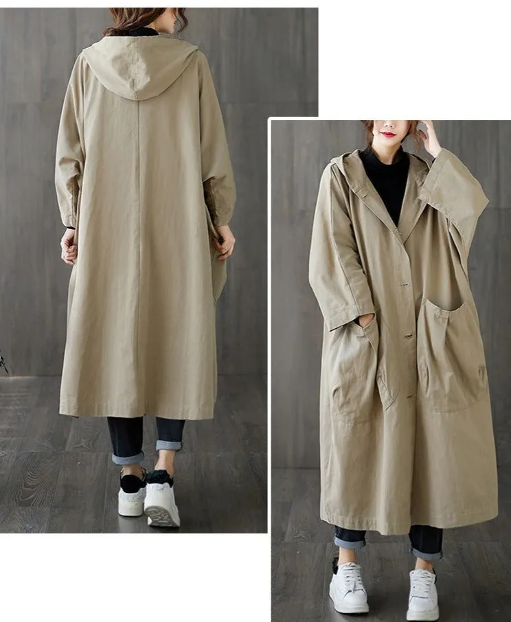 Oversize Hooded Trench Coat