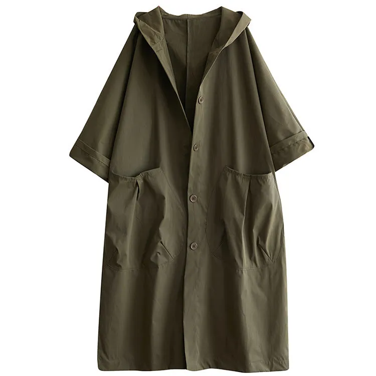 Oversize Hooded Trench Coat