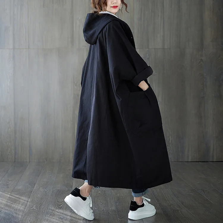 Oversize Hooded Trench Coat