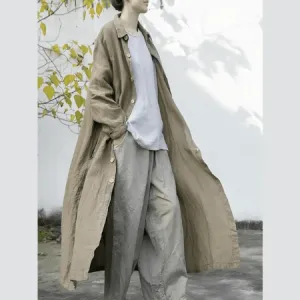 Oversized Linen Trench Coat | Lotus