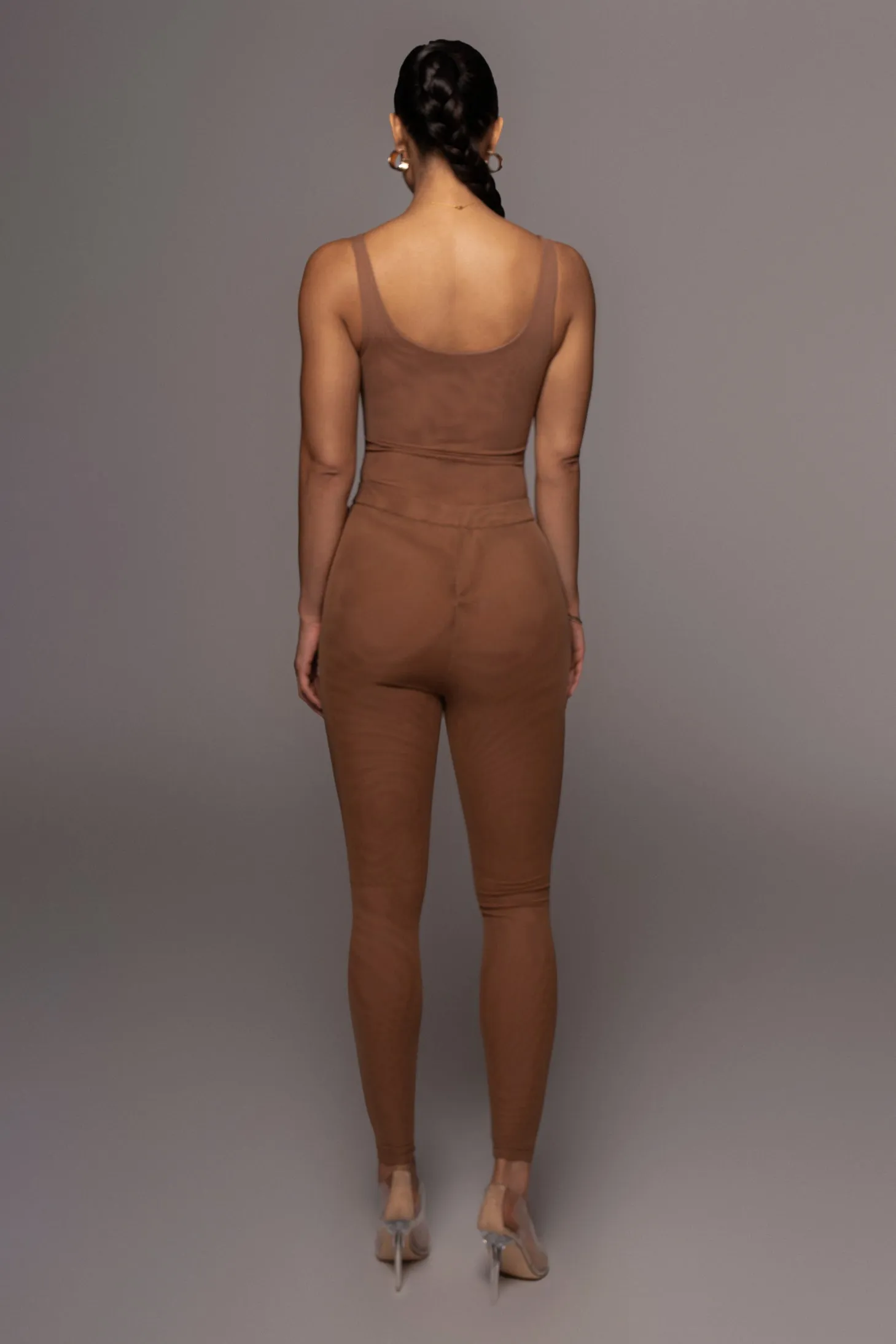 Pecan Mesh Essentials Tank Bodysuit Undergarment