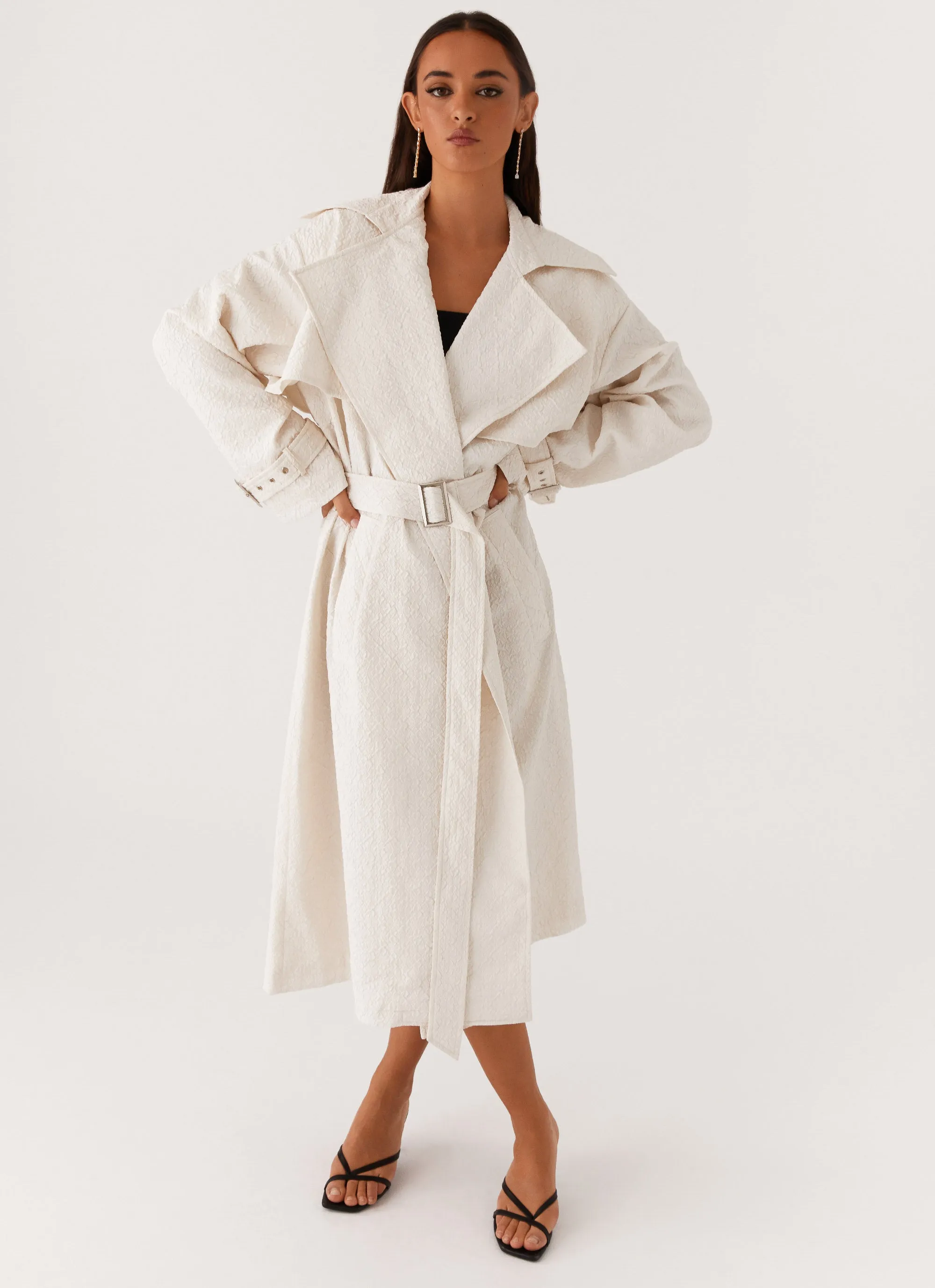 Phoenix Oversized Trench Coat - Ivory