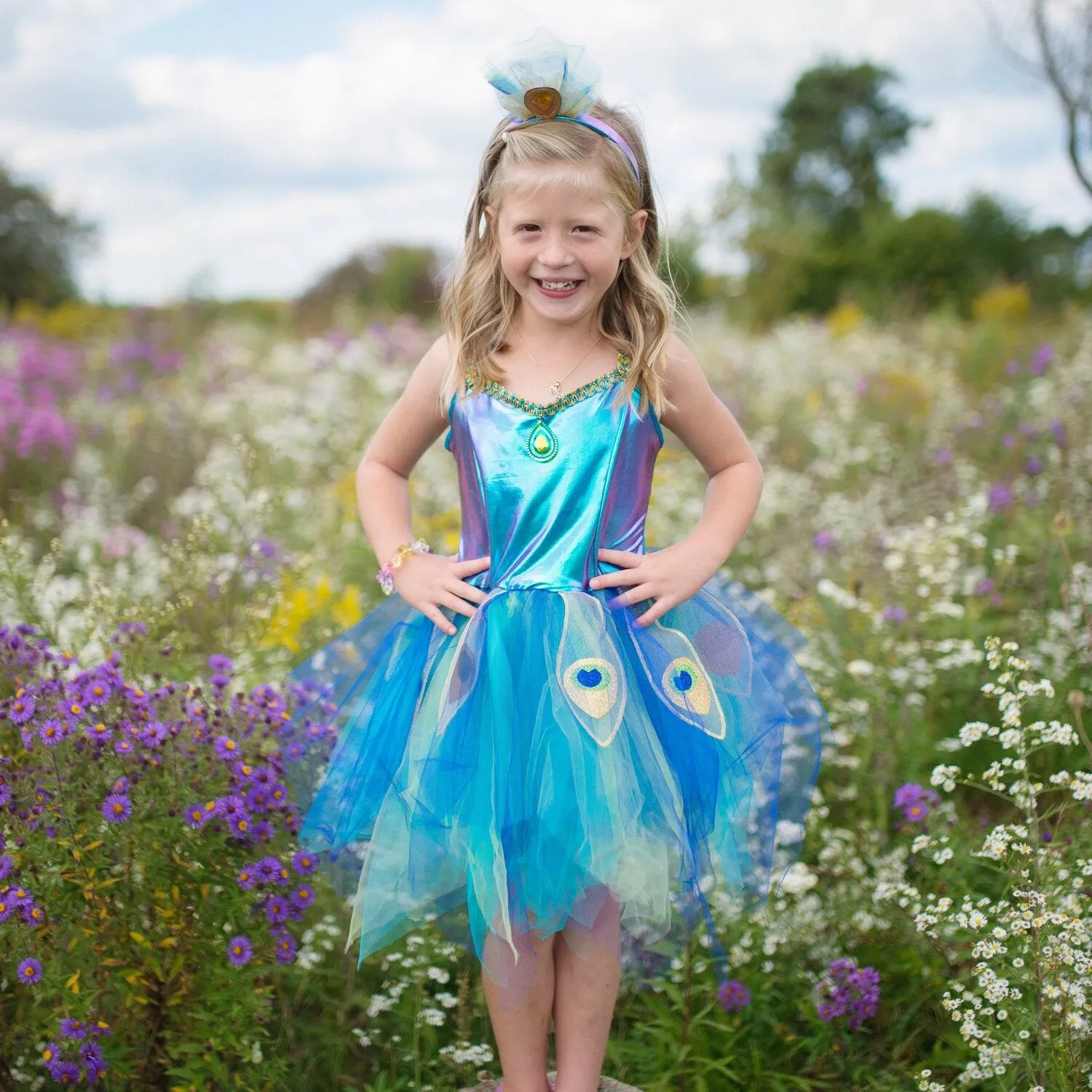 Pretty Peacock Dress & Headband