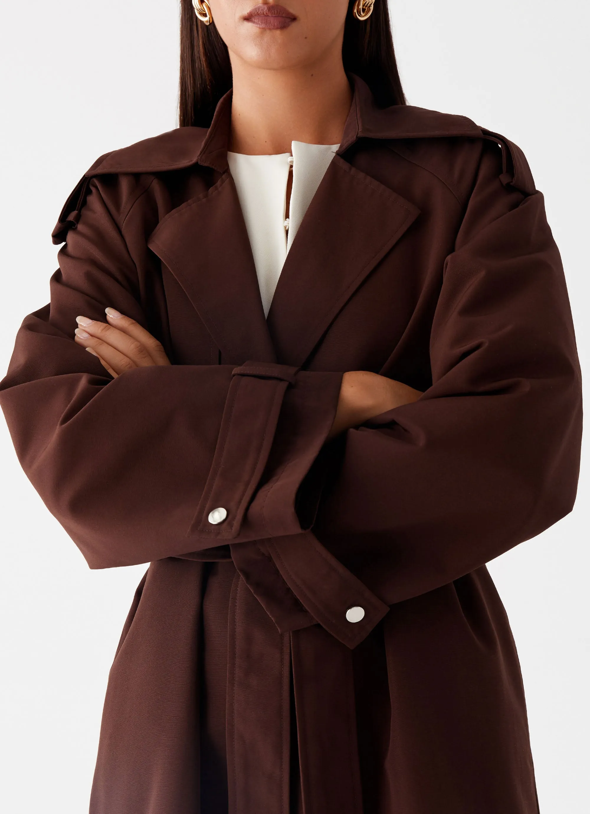 Rent Free Trench Coat - Chocolate