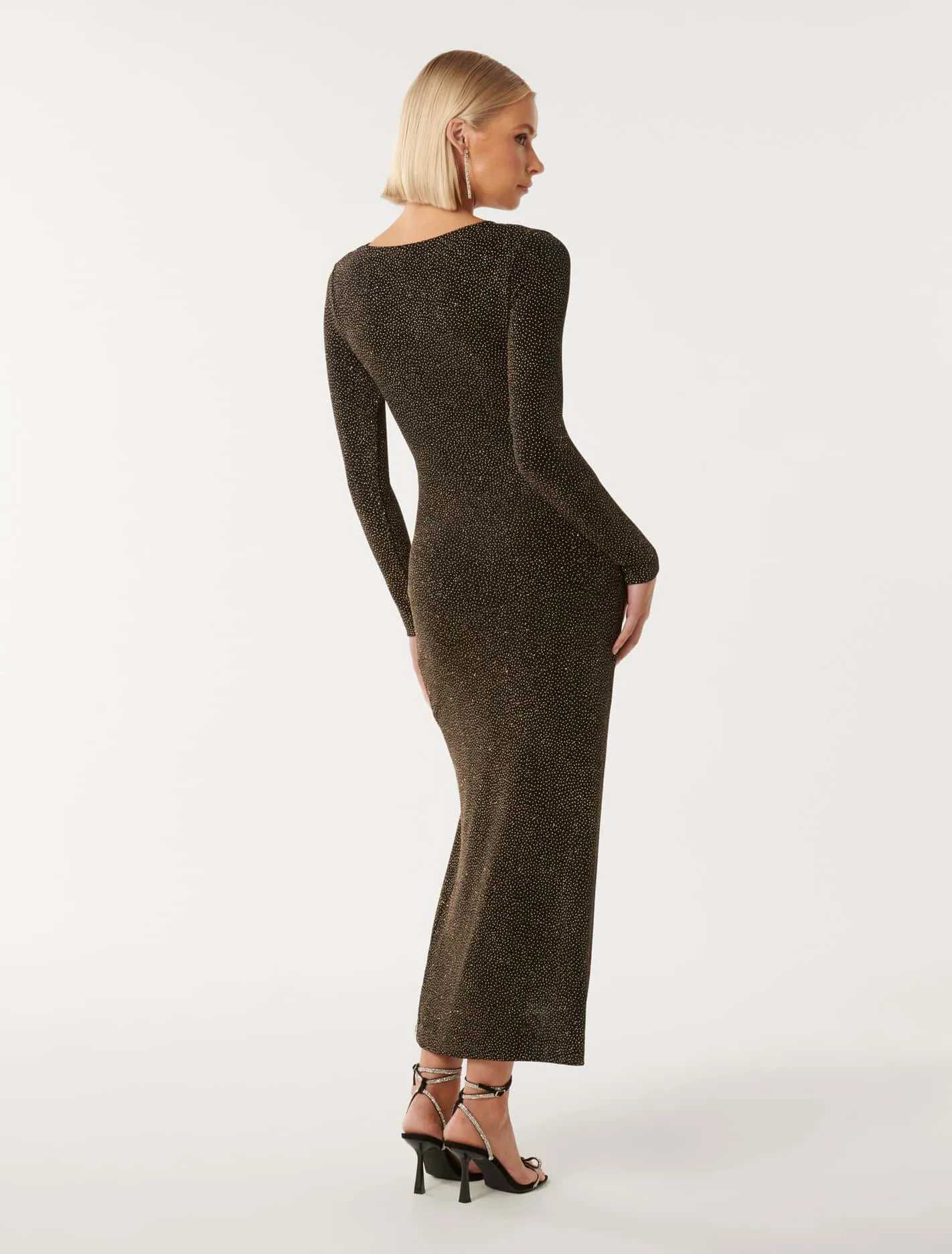 Reva Cowl Neck Glitter Midi Dress