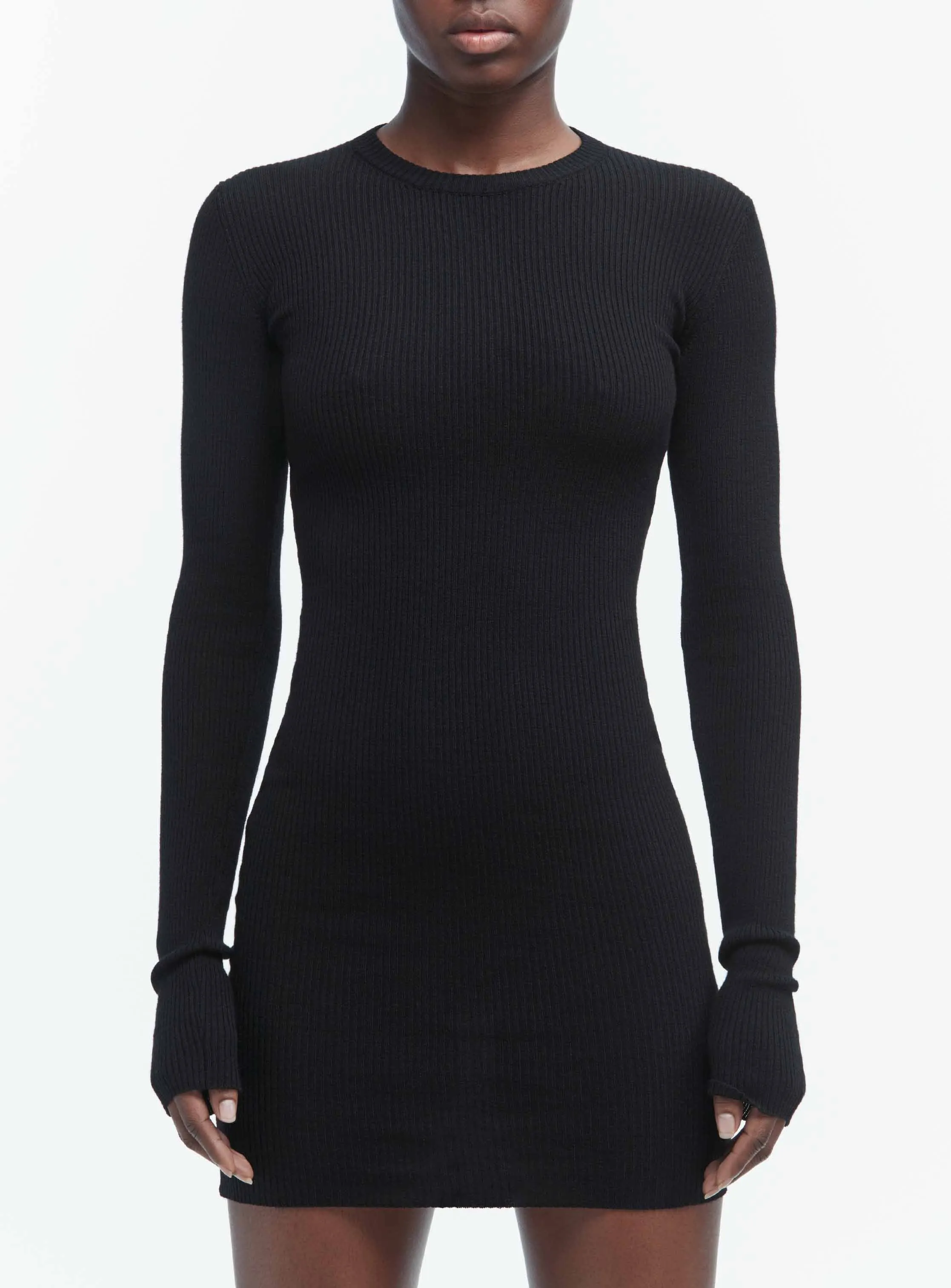 Ribbed Long Sleeve Dress Mini