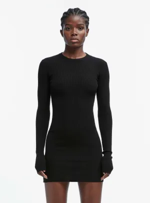 Ribbed Long Sleeve Dress Mini