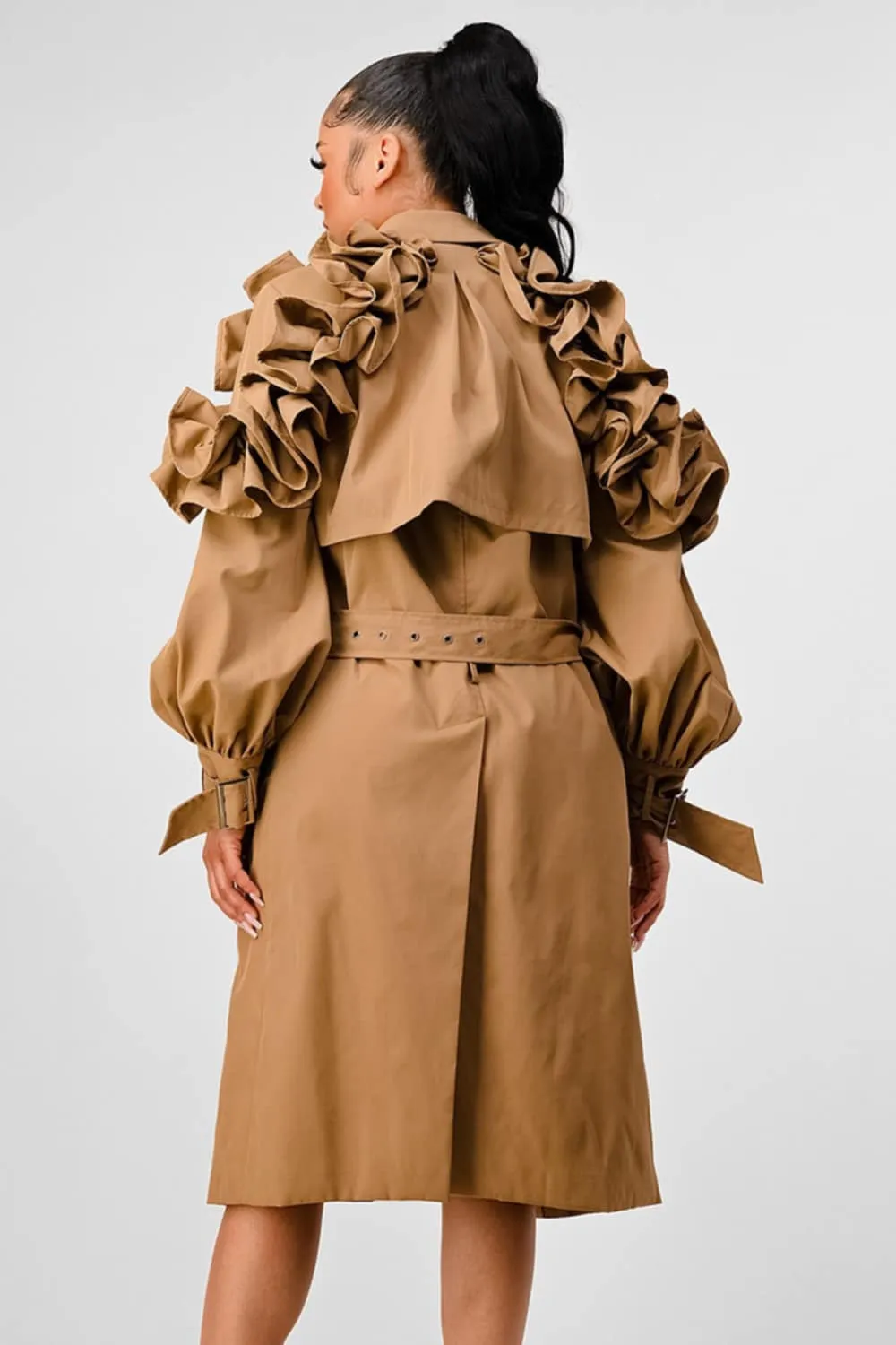 Ruffled Trench Coat