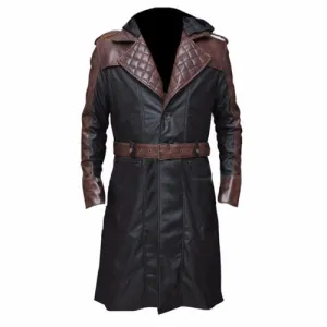 RW Authentic Sheepskin Jacob Frye's Brown Trench Leather Coat from Assassins Creed Syndicate